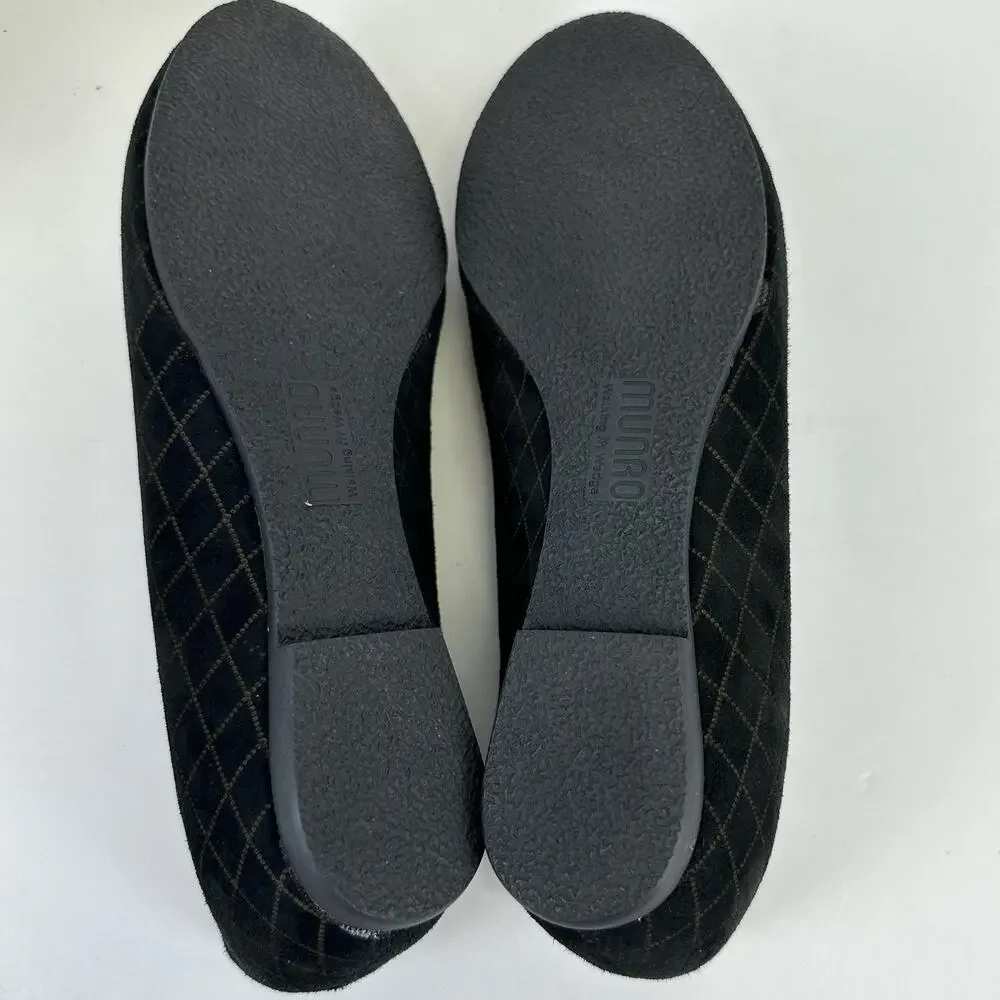 Munro 8.5 M Tallie Tassel Loafers Quilted Slip On Flats Black Brown Comfort Shoe